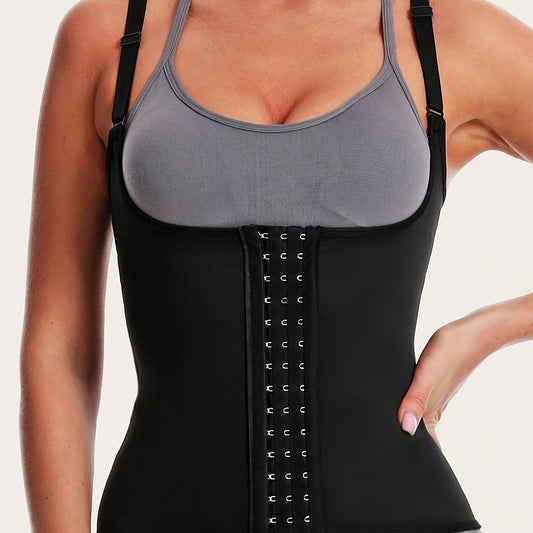 Breathable waist training vest with shoulder strap buckle.