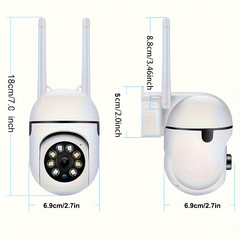 Uy hayvonlari xavfsizligi uchun aqlli uy Wi-Fi kamerasi - Rangli tungi ko'rish, 2 tomonlama audio va Pan/Tilt/Zoom funksiyalari bilan jihozlangan simsiz 1080P HD xavfsizlik kamerasi