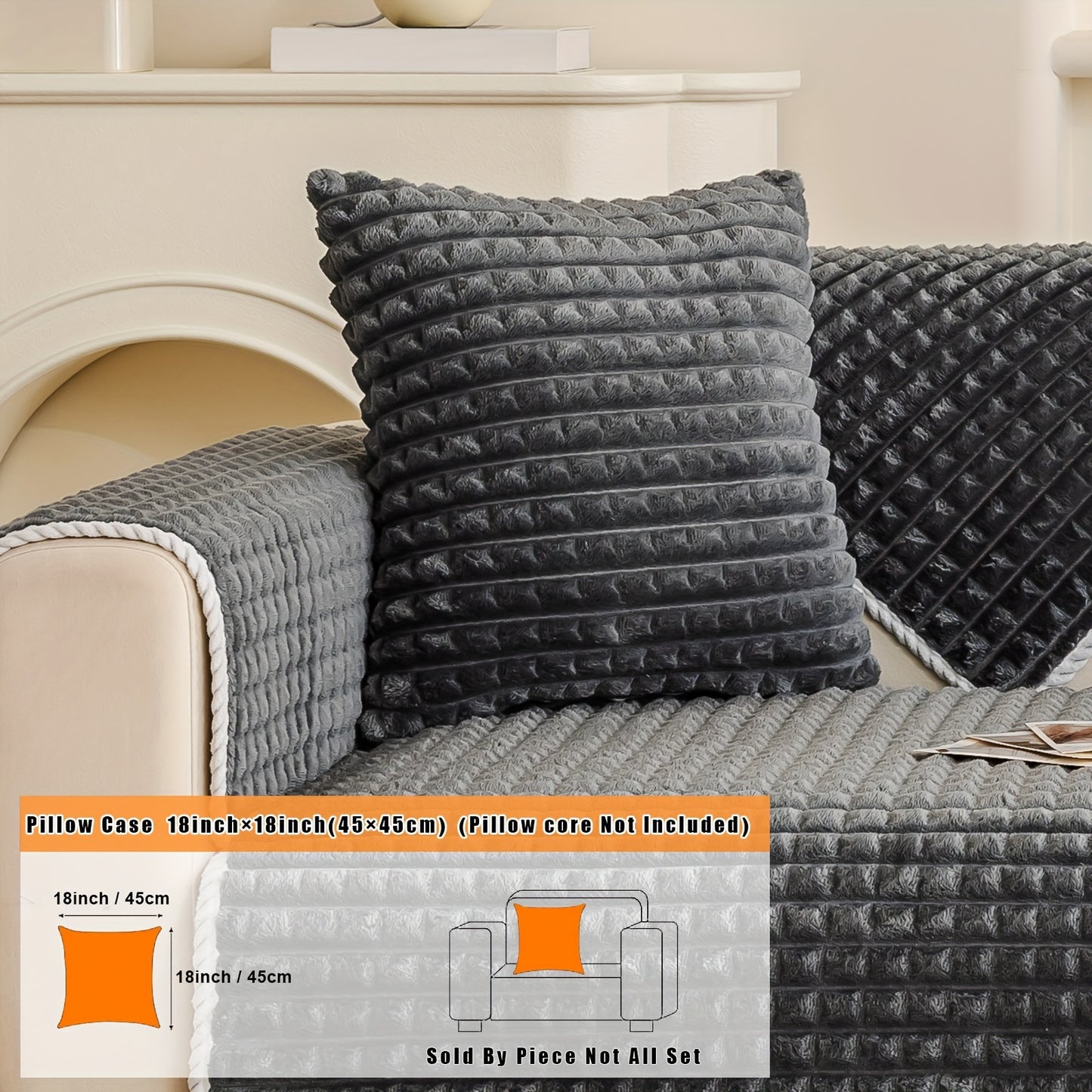 Thick, non-slip plush sofa cover suitable for all types of furniture, pet-friendly, easy to clean.