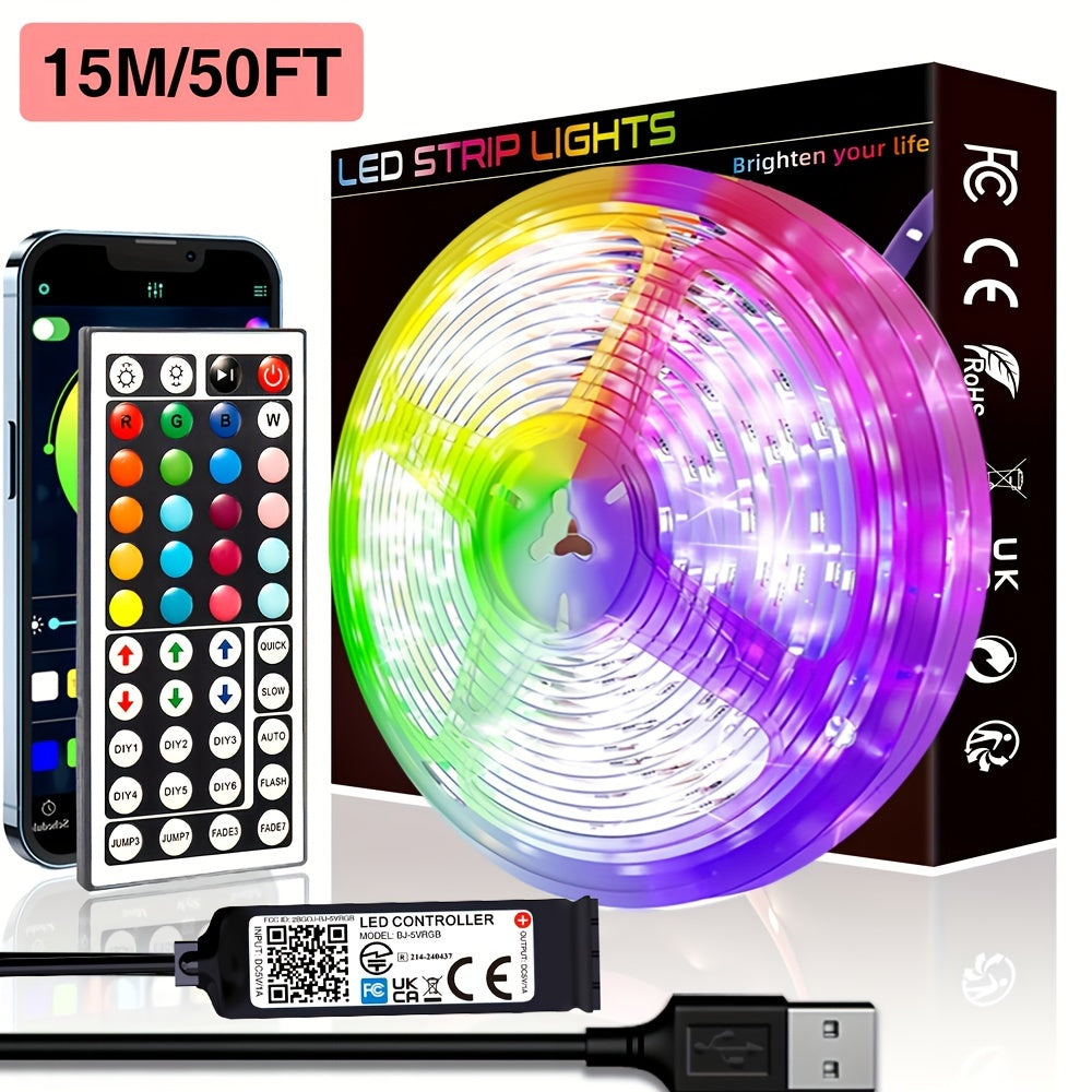 Customizable LED Strip Lights with App & Remote Control for Bedroom decor, TV Ambiance, and Parties