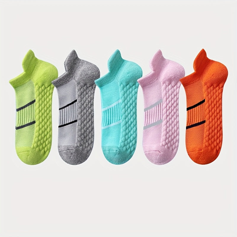 5 pairs of men's sports socks, breathable, anti-odor, with ear lifting heel guard