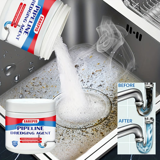 CARLepis Kitchen Drain Unblocker Powder - Clears clogs, dissolves hair & grease, prevents blockages, easy to use for sink & pipe cleaning.