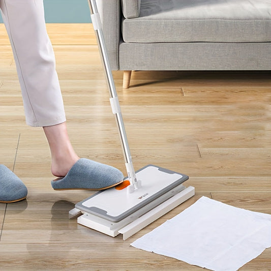 Experience the convenience of the Joybos Easy-Clean Mop featuring automatic paper clamping. Ideal for cleaning floors, carpets, walls, and even pet messes.