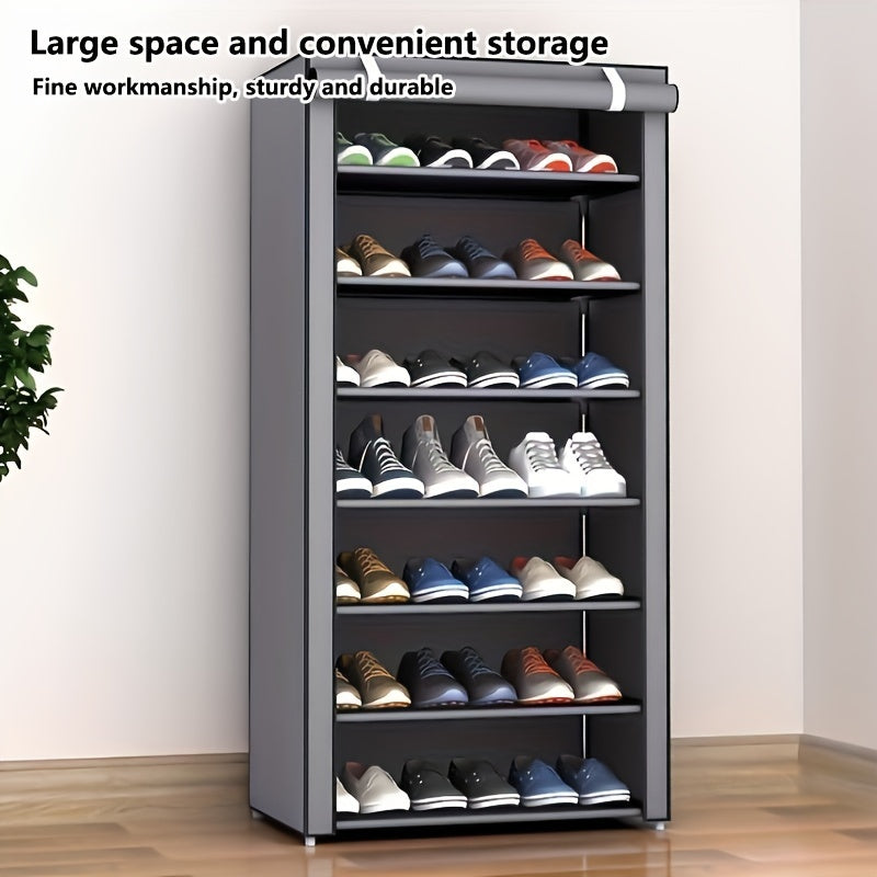 Spacious 8/10-Tier Shoe Rack - Simple to Assemble, Dust-resistant Metal Storage Unit for Entryway, Bedroom, and Dorm Room - Collapsible Structure for Efficient Use of Space