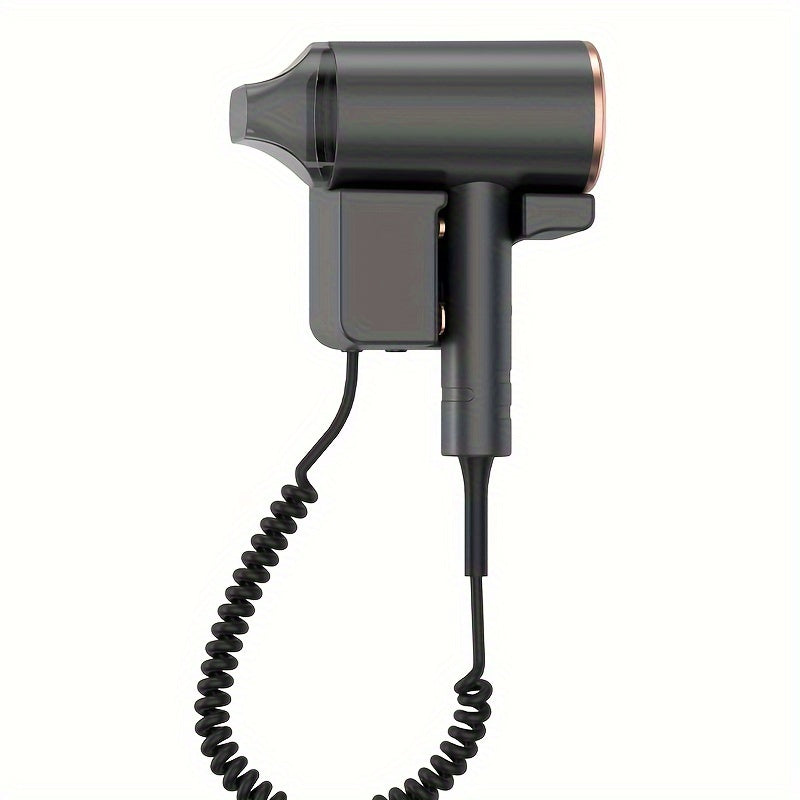 Wall-mounted hair dryer with high wind power for hotels and homestays, no punching required, stretchable wire.