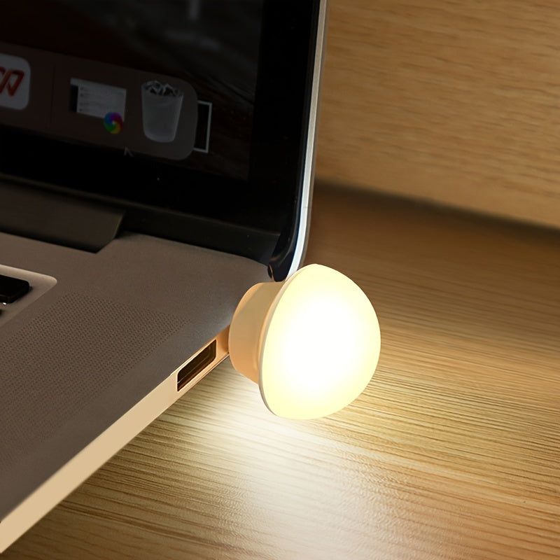 Compact, portable LED lamp for desktop use.