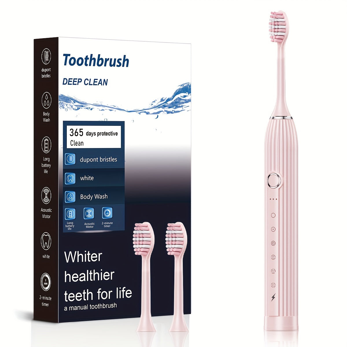 Combo set with rechargeable electric toothbrush and water flosser, USB charging, soft bristles, deep clean oral care.