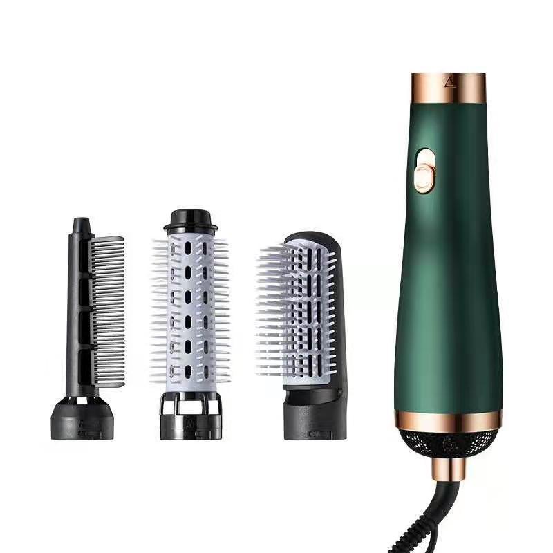 Cross-border foreign trade five-in-one electric hair dryer three-in-one hot air comb curling rod straight hair comb straight wind comb six European rules