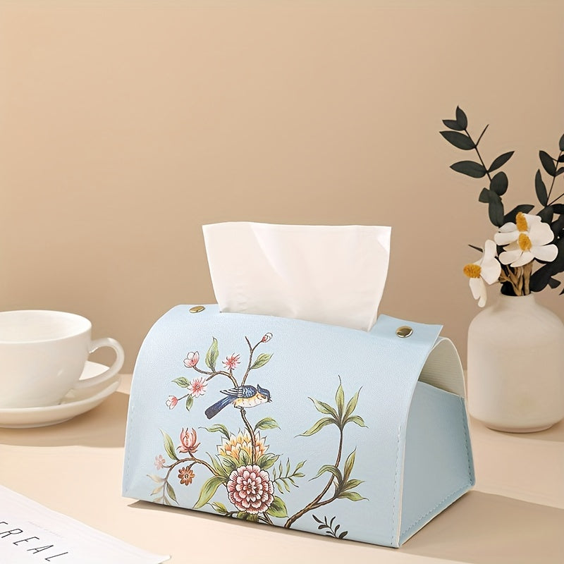 Stylish Nordic faux leather tissue box cover for multiple rooms in the home.