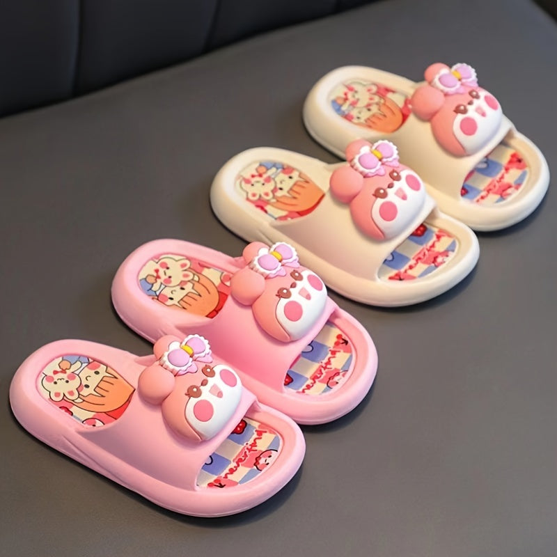 Kids' adorable cartoon slippers with anti-slip features, suitable for all seasons. Great for indoor and outdoor use.