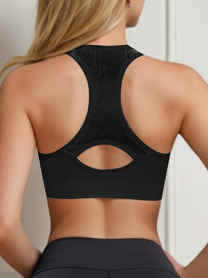 Sleek, comfy sports bra with breathable fabric for women's fitness and lingerie.