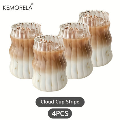 KEMORELA 4/6pcs 17OZ Wavy Glass Drinking Cups, Irregular Shaped Reusable Water Glasses, Multipurpose Iced Coffee Cups, Machine Washable, Home Kitchen Drinkware, 500ML

KEMORELA glass cups: 4/6pcs, 17oz, irregular shape, reusable, multipurpose for iced