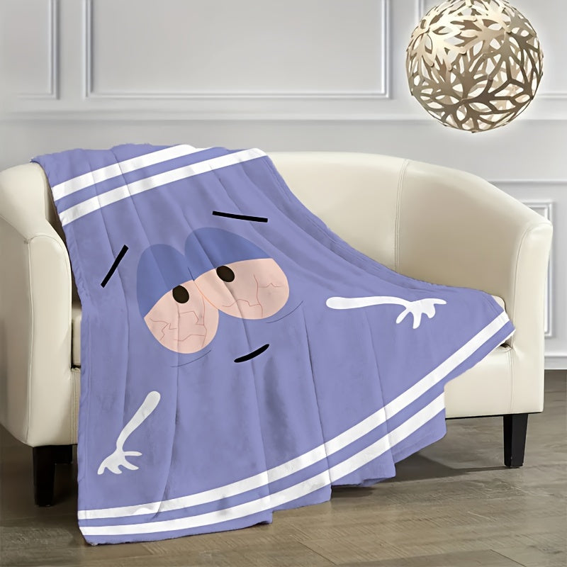 Stay cozy and stylish with our Glam Style Cartoon Print Flannel Throw Blanket! This all-season knitted digital-print polyester blanket is hypoallergenic, machine washable, and tear resistant. Perfect for the sofa, bed, or office nap, this multipurpose