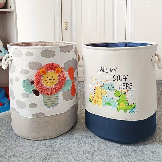 1pc Foldable Cartoon Toy and Laundry Storage Basket