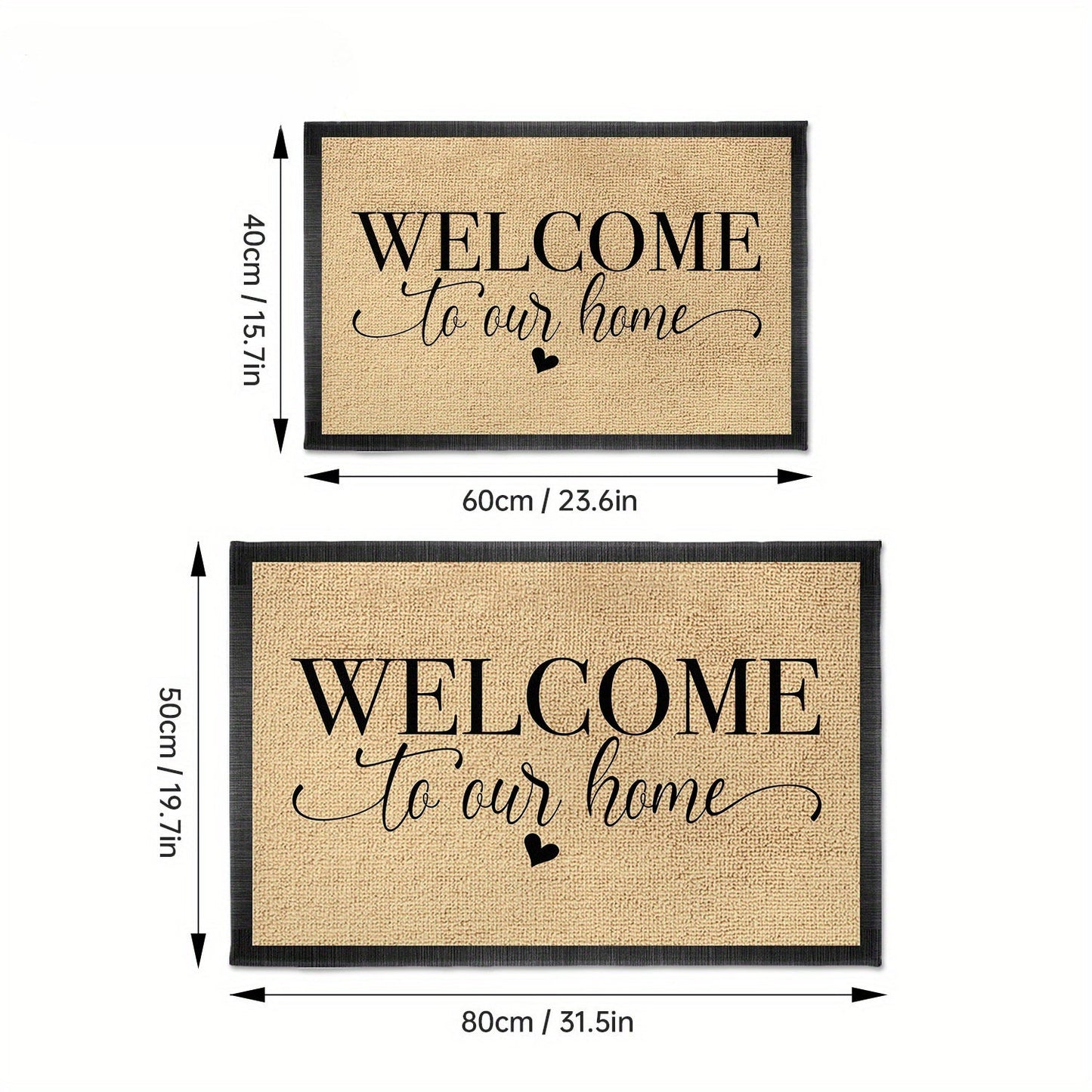 Cozy Up with our "Home Sweet Home" Non-Slip Door Mat - Made with Long-Lasting Polyester, Easy to Clean in the Washing Machine, Ideal for Kitchen and Home Decor, Stylish Print Design, Soft and Durable