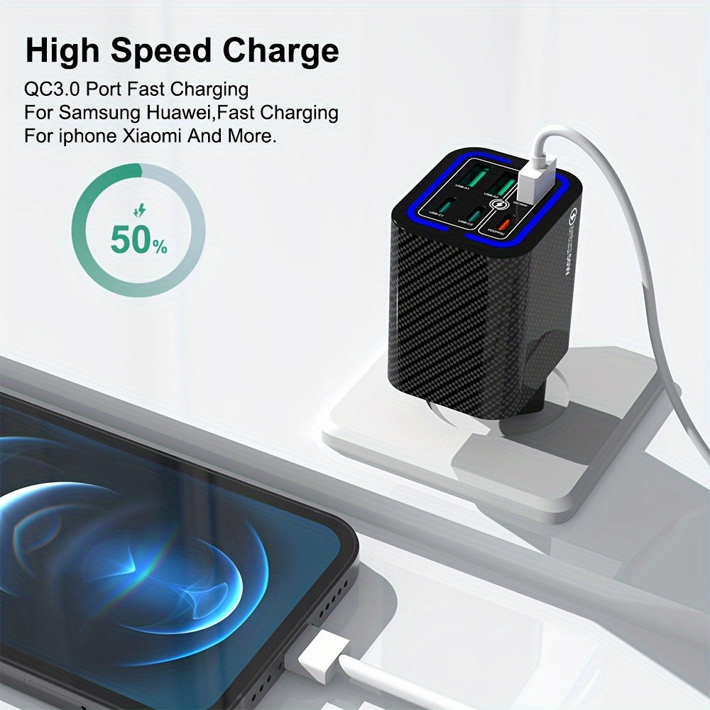 KAXOE 50W Fast Charging USB-C Wall Charger, European Standard, LED Indicator, iPhone and Samsung Compatible, Travel Ready