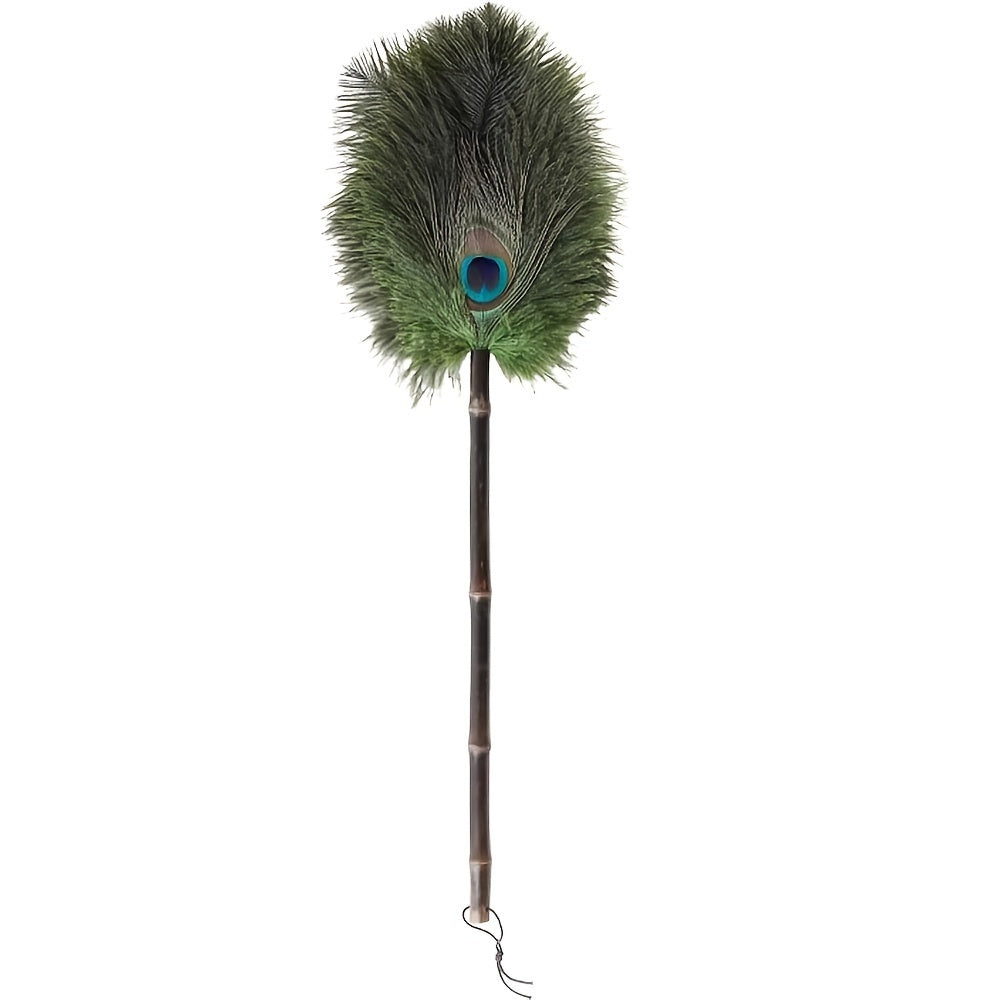 Elegant Peacock Feather Duster - Perfect for Cleaning Living Room, Bedroom, Furniture, Walls, and Floors Without Electricity or Batteries Needed