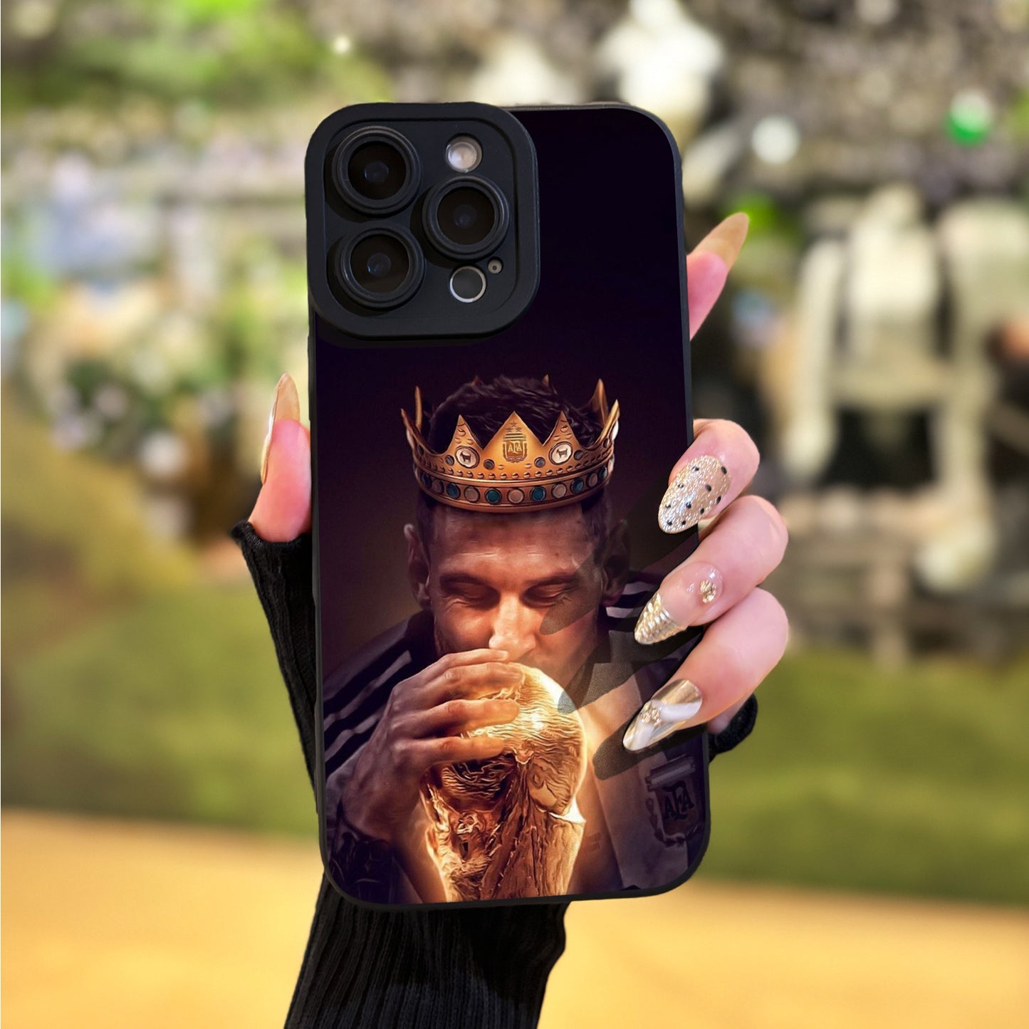 UV printed phone case with Golden Globe design, 360-degree protection, compatible with various iPhone models, perfect birthday gift for boys and girls.