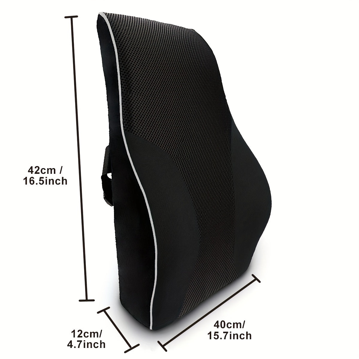 Memory foam lumbar support for office chair, car seat, and back pain relief.