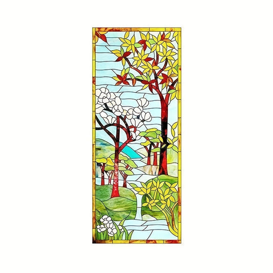 European retro stained glass window stickers for privacy and decoration in various rooms.