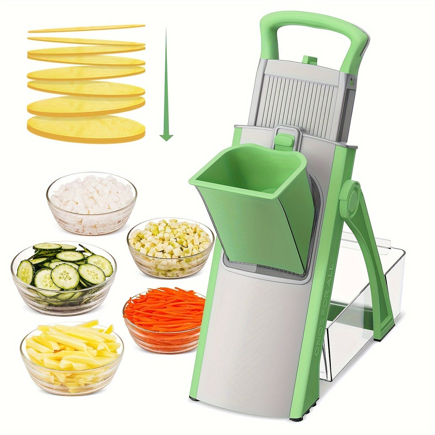 Multifunctional Manual Vegetable Chopper & Slicer - Convenient, Customizable Kitchen Tool with Suction Base for Effortless Dicing and Shredding