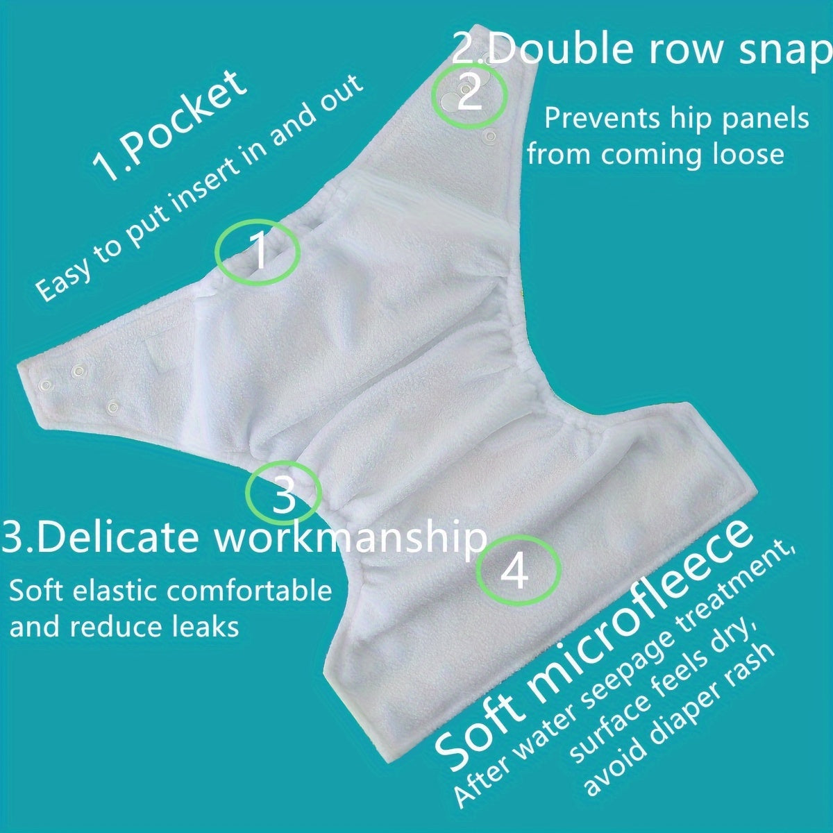 Waterproof pocket cloth diaper for baby girls, adjustable and reusable, suitable for babies weighing 2.72-14.97KG.