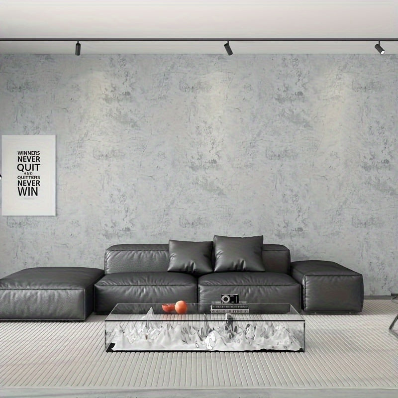 Gray-White Cement Crack Pattern Wallpaper - Waterproof, Removable Vinyl for Home Decor & Furniture Makeover