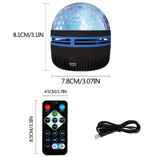 USB-Powered Water Ripple Effect Projector with RGB LED Galaxy design, 7 color patterns, dimmable, ideal for bedroom, home theater, room decor, holidays, weddings, and camping.