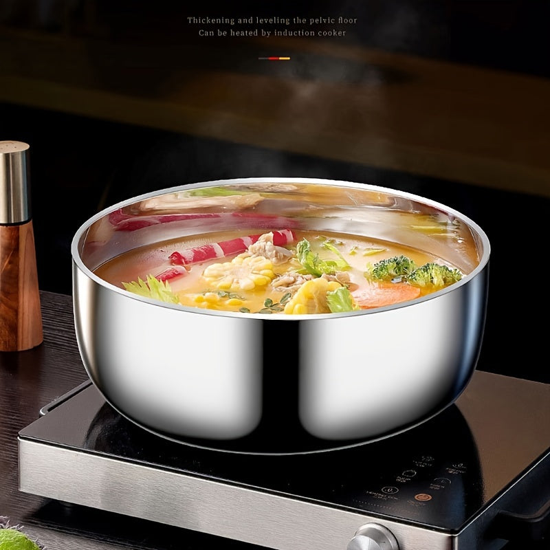 Large 29.97/32.0cm Stainless Steel Cooking Pot with Glass Lid - Versatile, High Capacity, Food-Grade, Induction Ready for Baking & Hot Pot Cooking