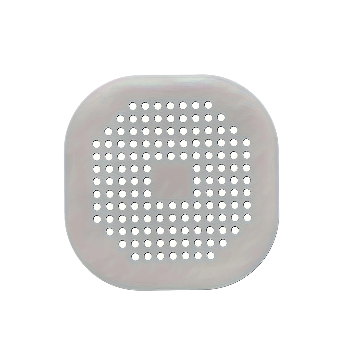 Durable white hair catcher for kitchen and bathroom drains, odorless and anti-clog design, made of thermoplastic rubber material.