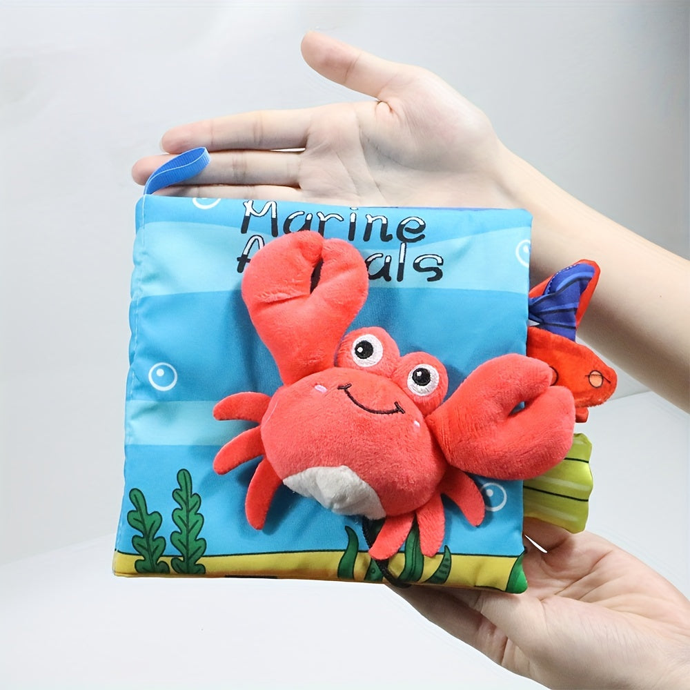 Soft Baby Books with High Contrast Design for USATDD, a Baby Toy that Encourages Touch and Feel. Crinkle Cloth Book for Infants during Tummy Time, made with Non-Toxic Fabrics. Includes a Tail and Sound for an Interactive Educational Experience. Perfect