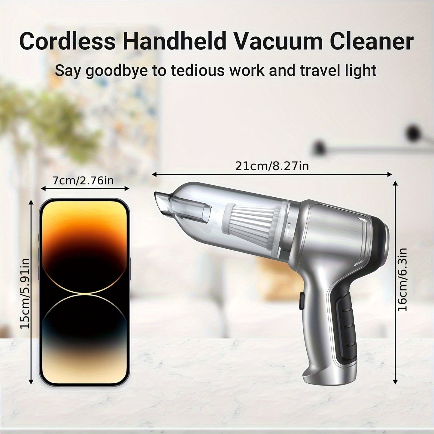 Introducing the Suitu Cordless Handheld Vacuum Cleaner: featuring a high-power brushless motor, perfect for both wet and dry use on home surfaces, keyboards, and sofas. Equipped with a 4000mAh rechargeable battery for long-lasting power and a quiet