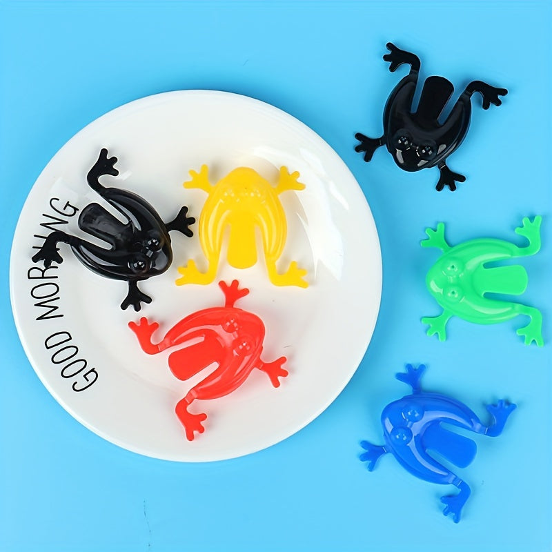 20 FunBounce Fidget Jumping Frogs: Plastic Stress Relief Toys for Kids, Ideal Holiday Party Favors, No Electricity Required, Featherless