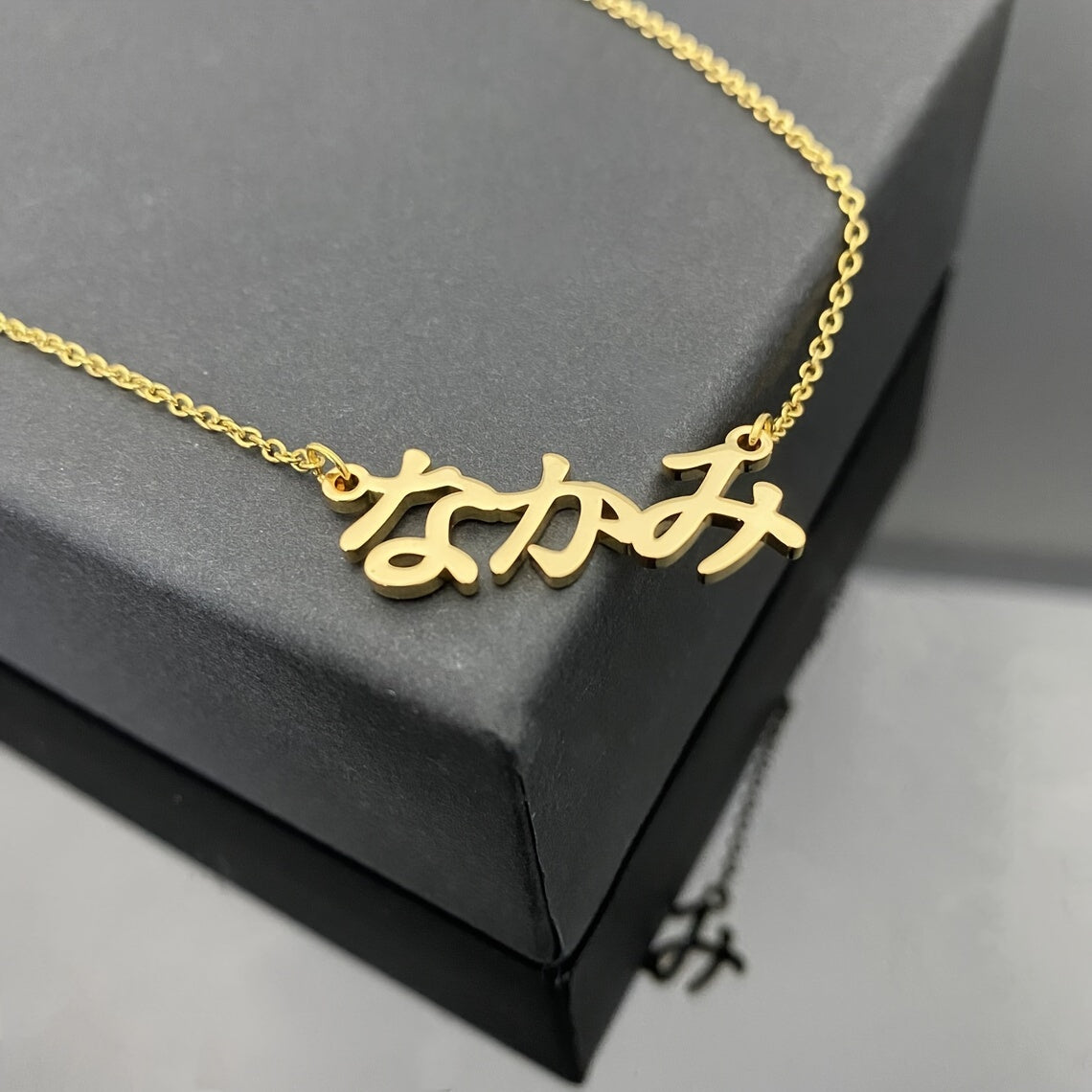 Personalized Stainless Steel Pendant Necklace with Custom Japanese Katakana Name, featuring a Tribal Simple Style and No Plating - Perfect for Festive and Daily Wear for Women.