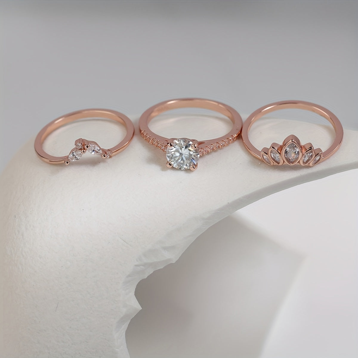 Pick one of these high-quality 925 sterling silver stacking rings with inlaid 1ct, 2ct, or 3ct moissanite for your engagement or wedding. Choose between silvery or rose golden options, each comes with a certificate and gift box.