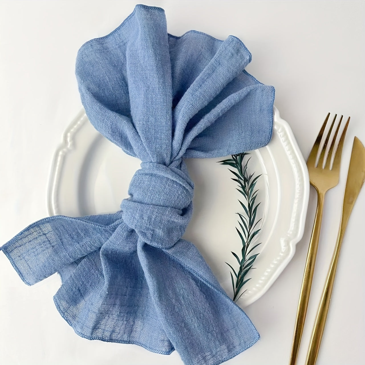 12-Pack of cotton napkins, perfect for various occasions. Reusable, solid color, square knit fabric cloth, measuring 41.91cm - ideal for dinner, wedding, Christmas, restaurant, banquet, and parties. Can also be used as tea towels.