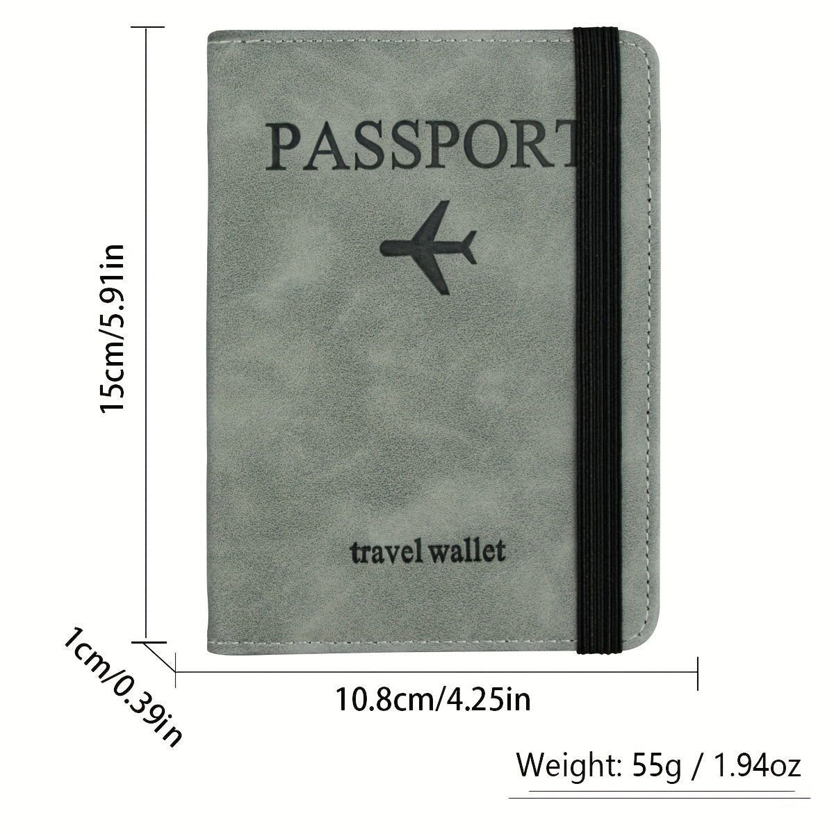 RFID Passport Holder, thin retro PU wallet for travel documents