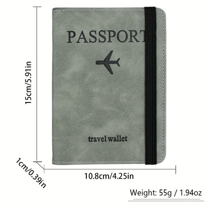 RFID Passport Holder, thin retro PU wallet for travel documents