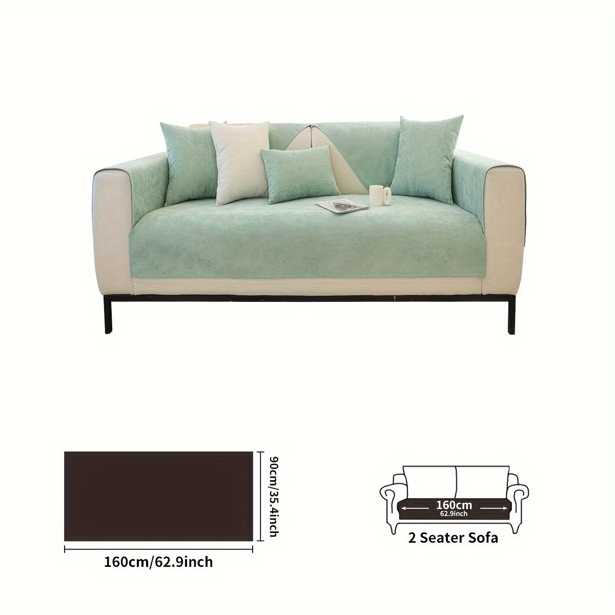 Waterproof sofa cover with non-slip design and pet-friendly material, suitable for all seasons and living room decor.