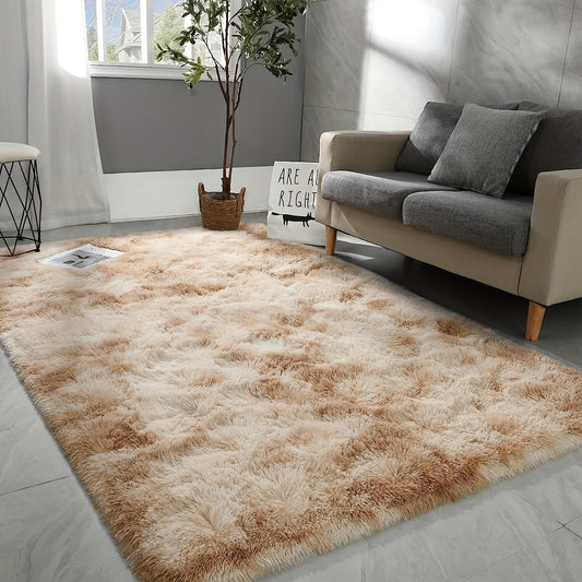 Super Soft and Cozy Shag Area Rug - Tie-Dyed Indoor Plush Carpet for Bedroom and Living Room, Machine Washable and Non-Shedding - 1 Piece