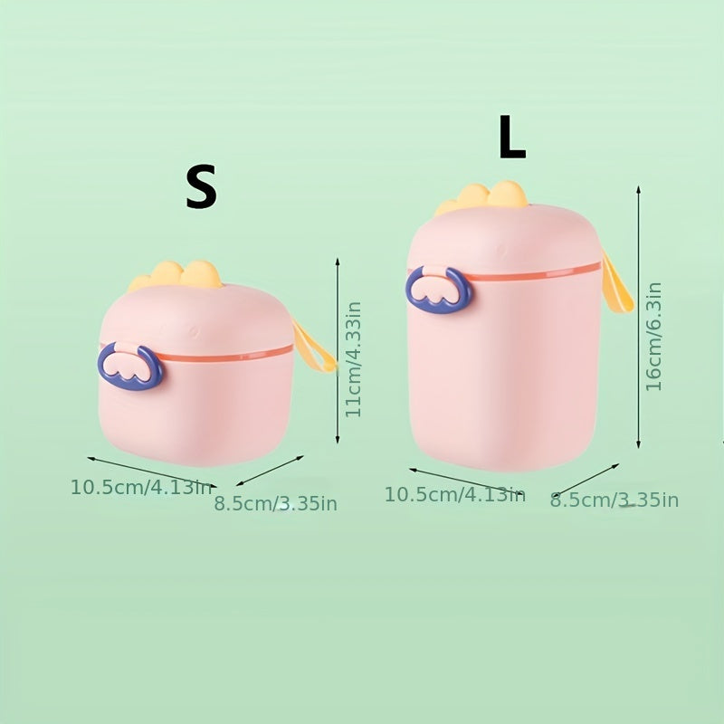 Диспенсер для сухого молока большой емкости с изображением динозавра - портативный двухслойный контейнер для детской смеси, герметичное хранение с мерной ложкой, пластик без содержания бисфенола А
