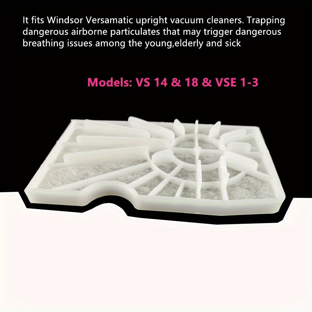 Improve the air quality in your Windsor VS 14, 18, and VSE 1-3 models with the white plastic Windsor Versamatic Compatible Pre-Motor Filter #1044.