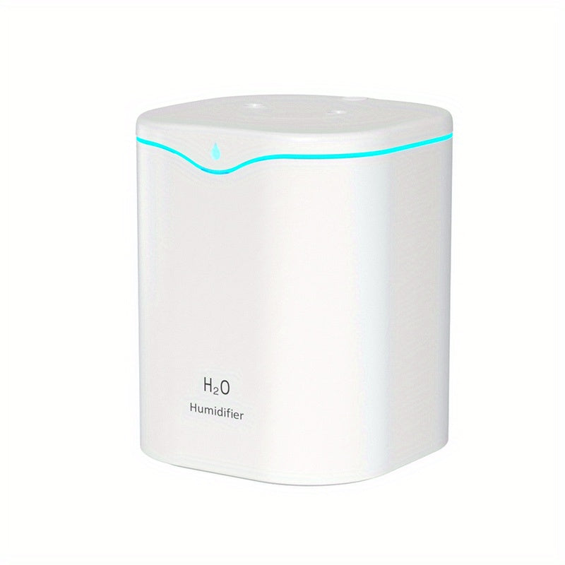 Portable USB humidifier with 2 mist modes, 7-color light, and auto shut-off. Suitable for travel, home, or bedroom use.