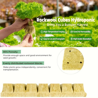 Rockwool Starter Cubes for Plant Propagation and Seed Starting in 100/200/300pcs packs.