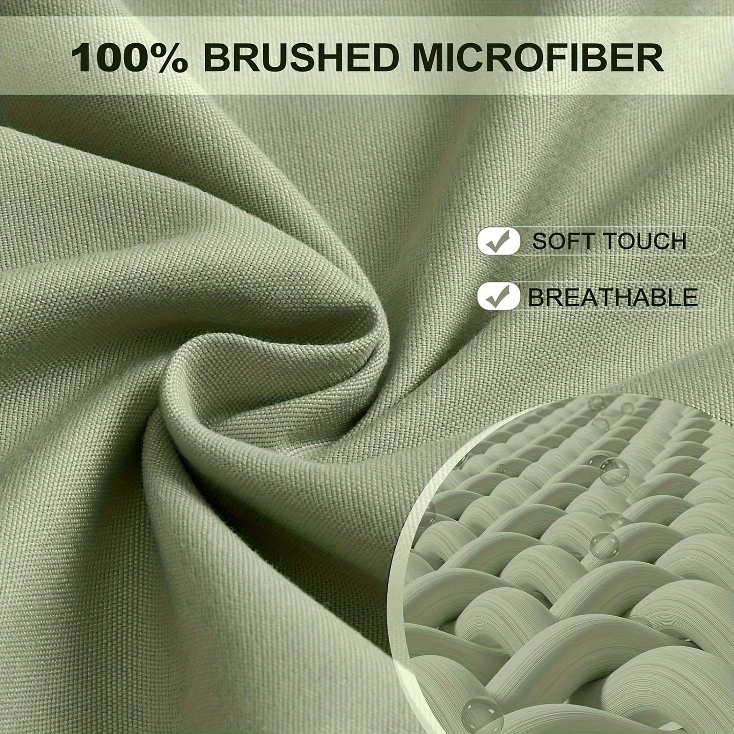 Ultra-Soft Luxury Green Fitted Sheet made from Breathable Brushed Microfiber with Deep Pockets - Ideal for All Bed Sizes