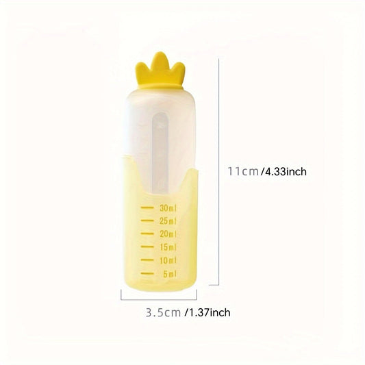 High-Capacity Veggie-Shaped Medicine Dispenser - Silicone Liquid Feeder for Kids, Comes in Orange/Green/Yellow