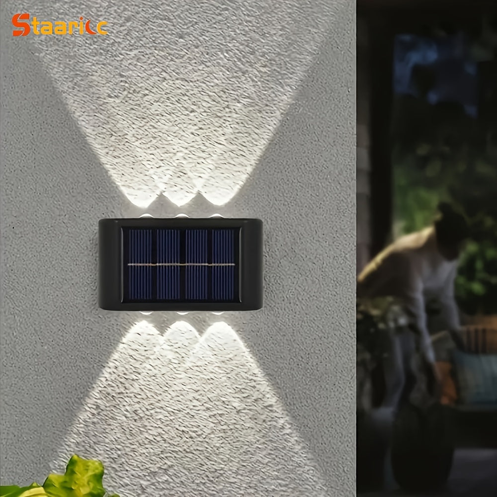 Solar Wall Lights for Outdoor Decoration - Set of 8/6/4/2 LED lights for Courtyard, Street, Fence, Garage, Garden.