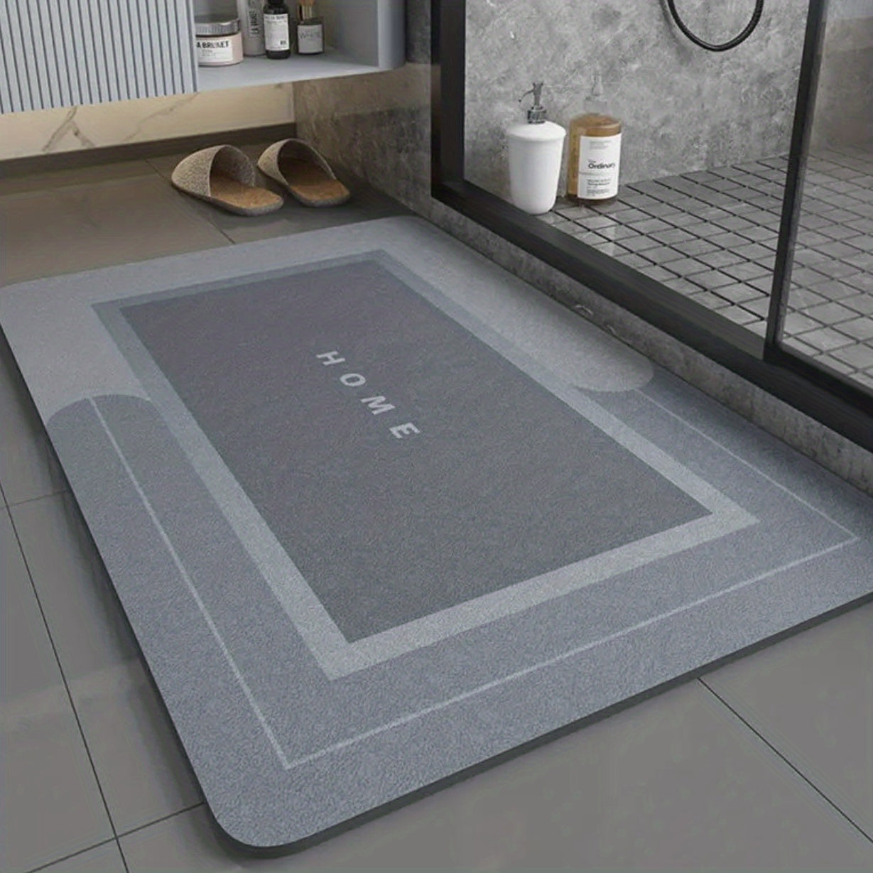 Experience the benefits of a Diatomaceous Earth Bath Mat with this 1pc set. This mat is highly absorbent, washable, and customizable to fit your needs. Made from soft polyester with a rubber non-slip backing, it is perfect for use in the bathroom, sink