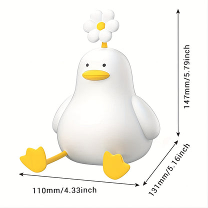 Cute Flower Duck Night Light with adjustable brightness and rechargeable feature, a creative gift for kids.