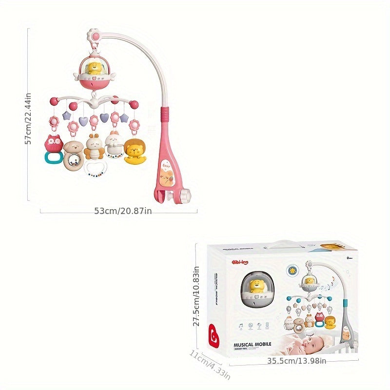 Entertaining Projection Remote Control Baby Crib Mobile featuring Lullabies, Educational Musical Box Toy, Cute Bear-Shaped Plastic Mobile, with Calming Sounds, perfect for Newborns, a Wonderful Birthday and Christmas Present for Babies aged 0-3 Years